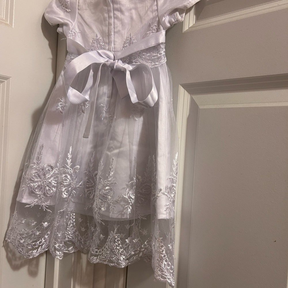 Children’s Elegant White Lace Kids Dress